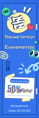 Een terug-naar-school-evenement met blauwe pop promoten