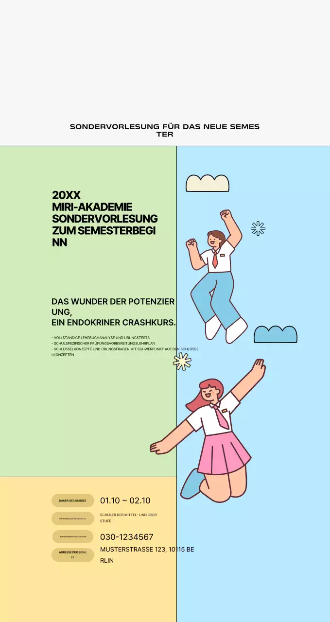 Gelbe knuddelige Bildungswerbung