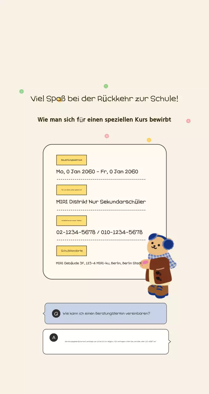 Ankündigung des Beige Cosy Training Special