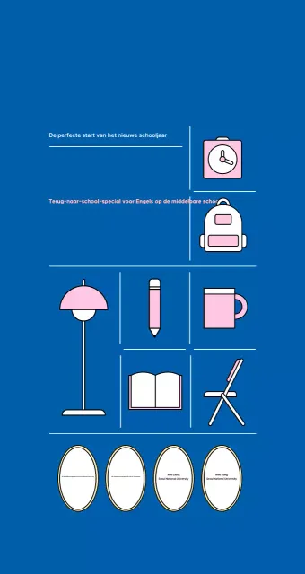 Promoot je moderne school met leuke pictogrammen