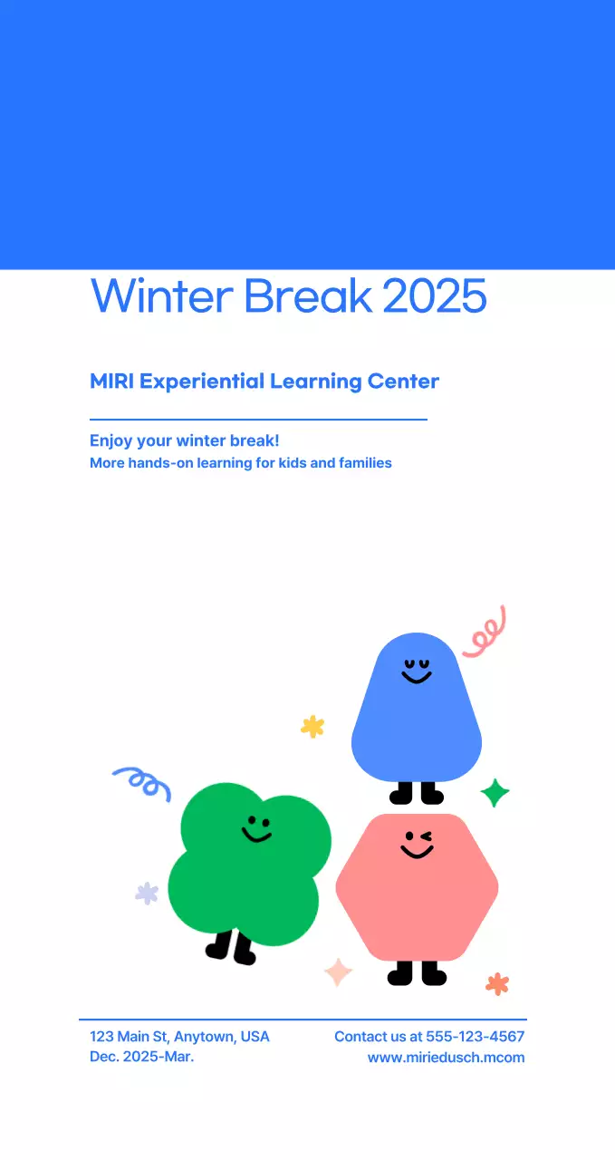 Promote a simple hands-on learning center with cute illustrations