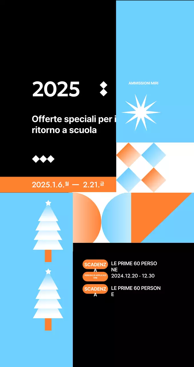 Conferenza speciale di ammissione con illustrazione geometrica blu chiaro