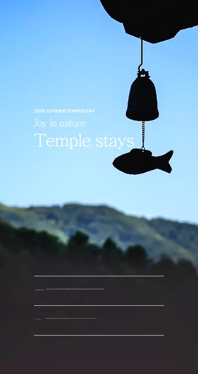 Promote nature temple stays with landscape photos