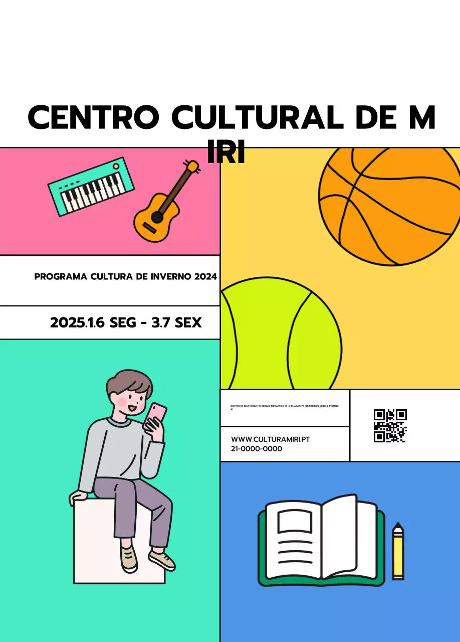 Promover programas de centros de cultura pop com uma variedade de ilustrações