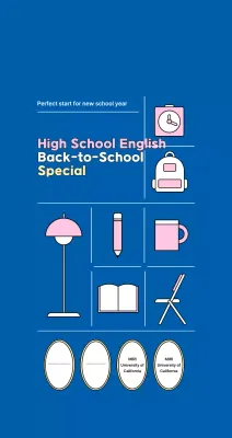 Promote your modern school with cute icons