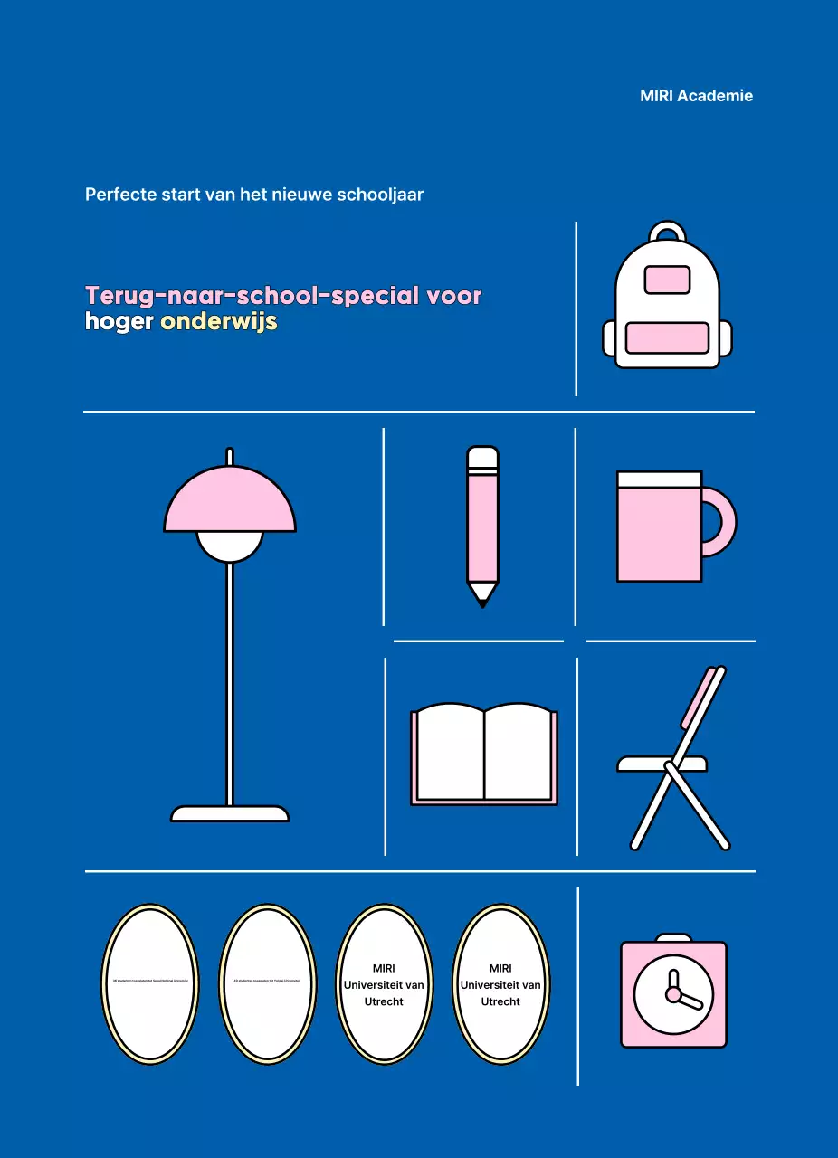 Promoot je moderne school met leuke pictogrammen