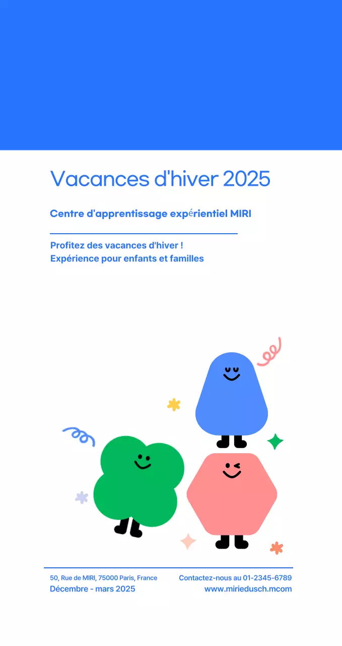 Promouvoir un centre d'apprentissage pratique simple avec de jolies illustrations