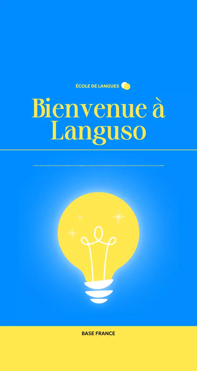 Promouvoir une école de langues étrangères modernes à l'aide d'illustrations d'ampoules électriques