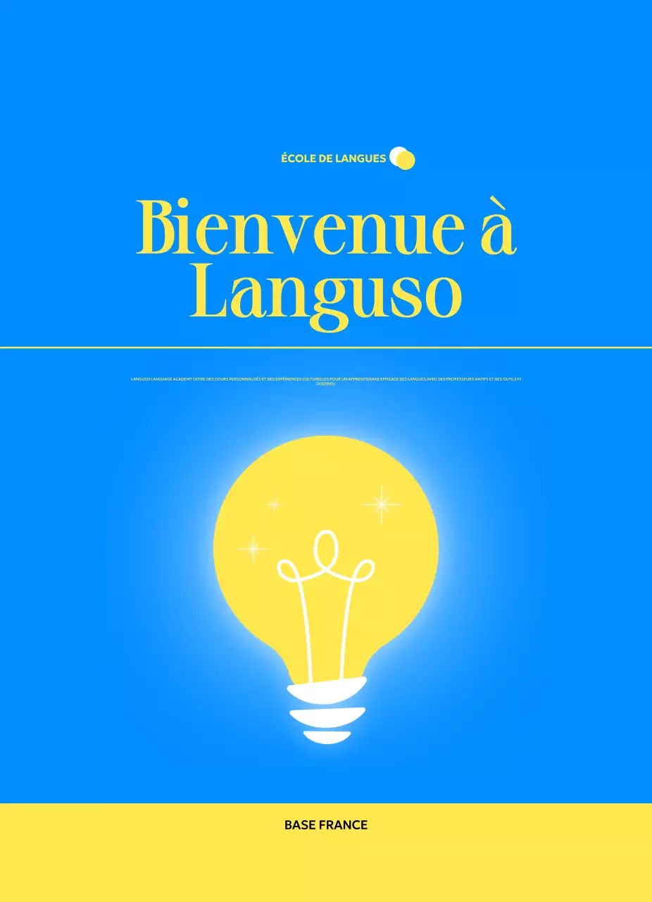 Promouvoir une école de langues étrangères modernes à l'aide d'illustrations d'ampoules électriques