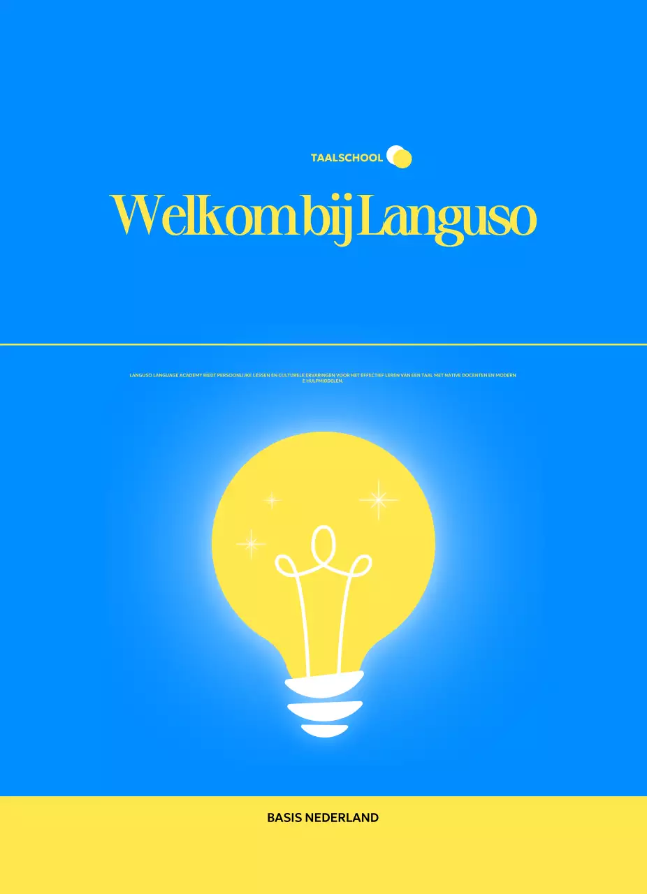 Een moderne school voor vreemde talen promoten met gloeilampillustraties