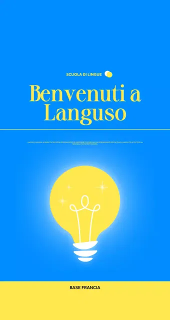 Promuovere una scuola di lingue straniere moderne con illustrazioni di lampadine