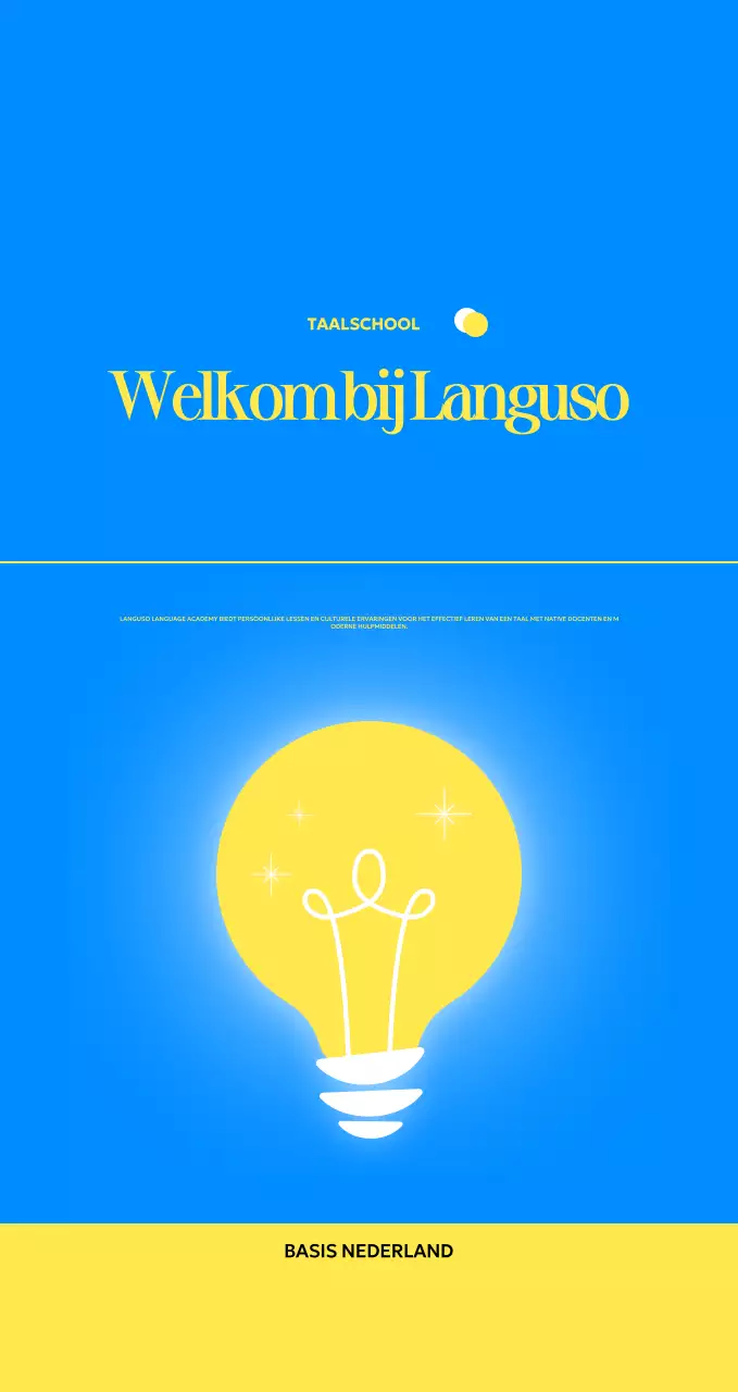 Een moderne school voor vreemde talen promoten met gloeilampillustraties