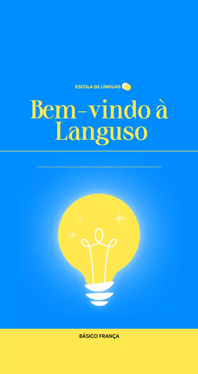 Promover uma escola de línguas estrangeiras moderna com ilustrações de lâmpadas