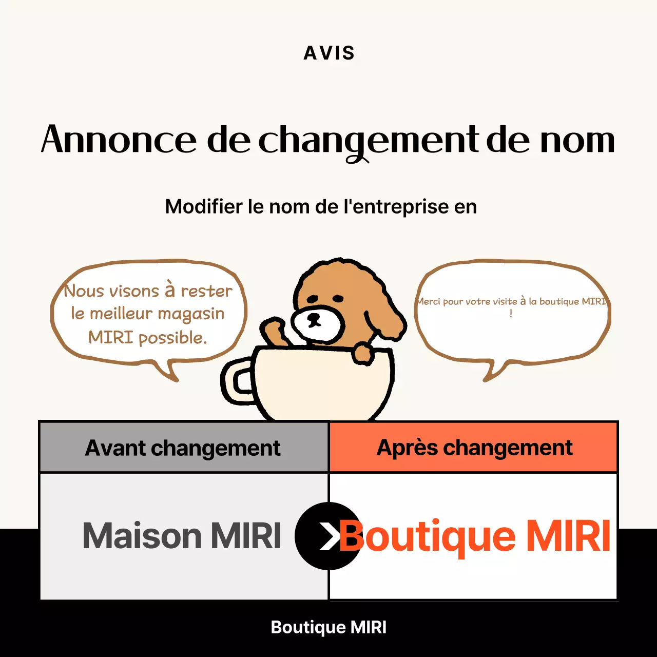 Comment changer le nom de l'entreprise Beige Simple