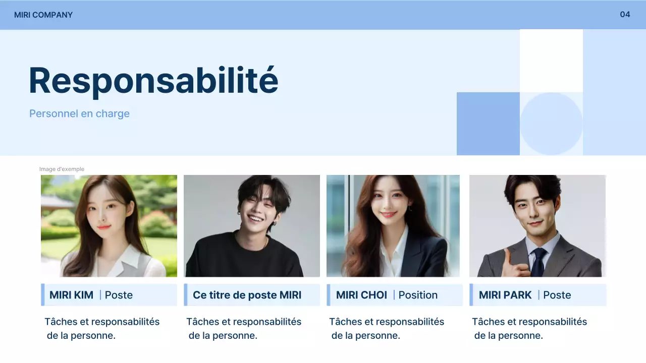 Description du formulaire de demande de participation à une entreprise, simple et de couleur bleu clair