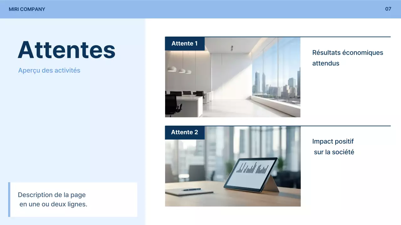 Description du formulaire de demande de participation à une entreprise, simple et de couleur bleu clair