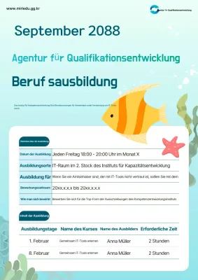 Leitfaden für hellblau aufgeräumtes Schulungsmaterial