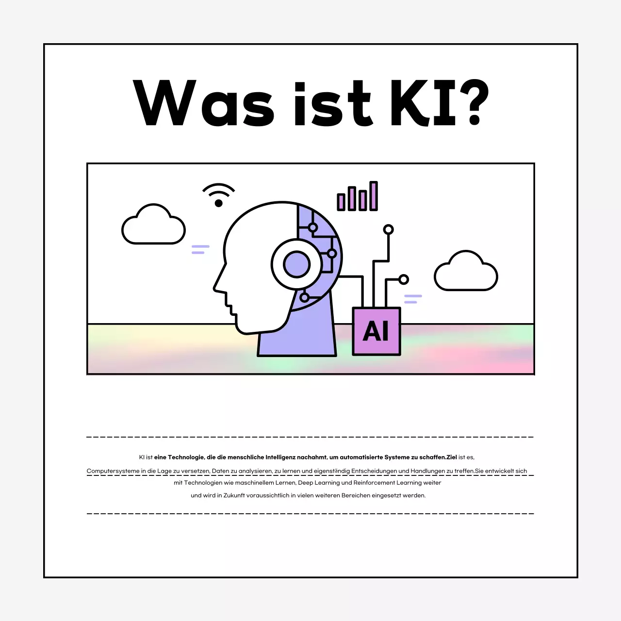 Über die malvenfarbene, moderne AI