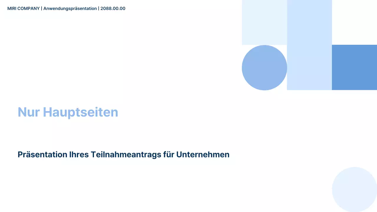 Hellblaues einfaches Antragsformular für Unternehmensbeteiligungen Beschreibung