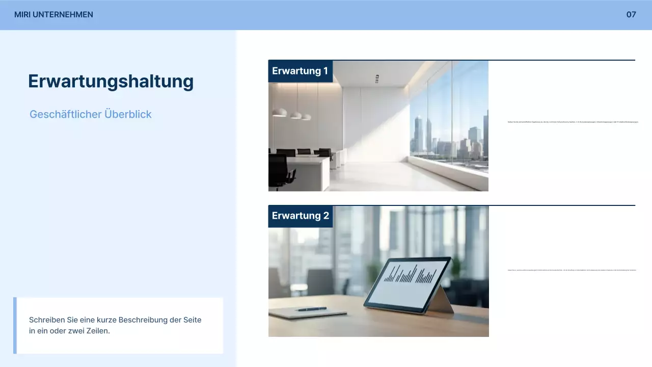 Hellblaues einfaches Antragsformular für Unternehmensbeteiligungen Beschreibung