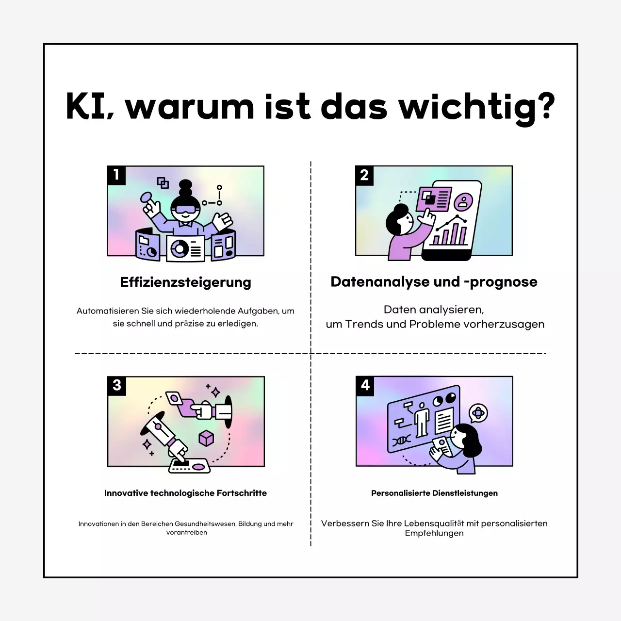 Über die malvenfarbene, moderne AI