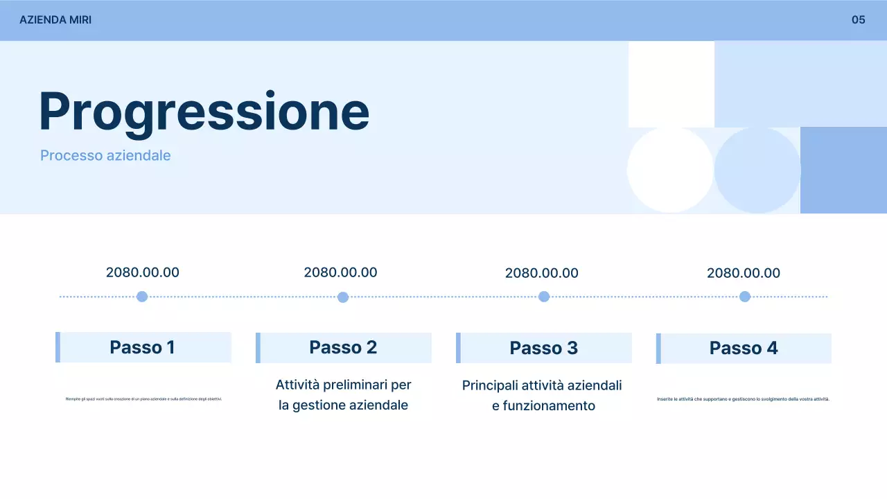 Descrizione del modulo di partecipazione aziendale semplice di colore azzurro