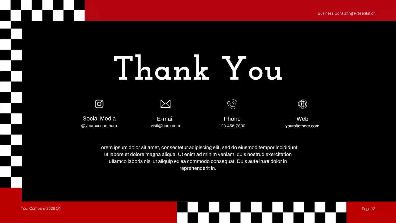 Red Modern Business Consulting Presentation