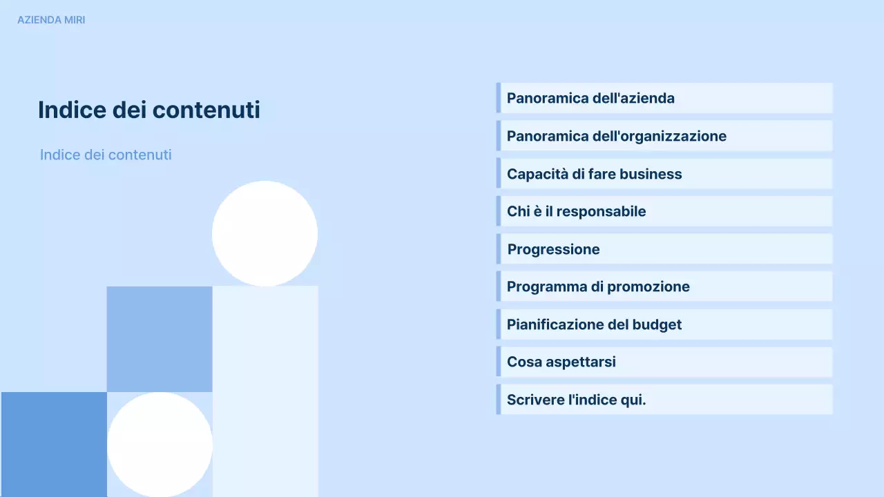 Descrizione del modulo di partecipazione aziendale semplice di colore azzurro