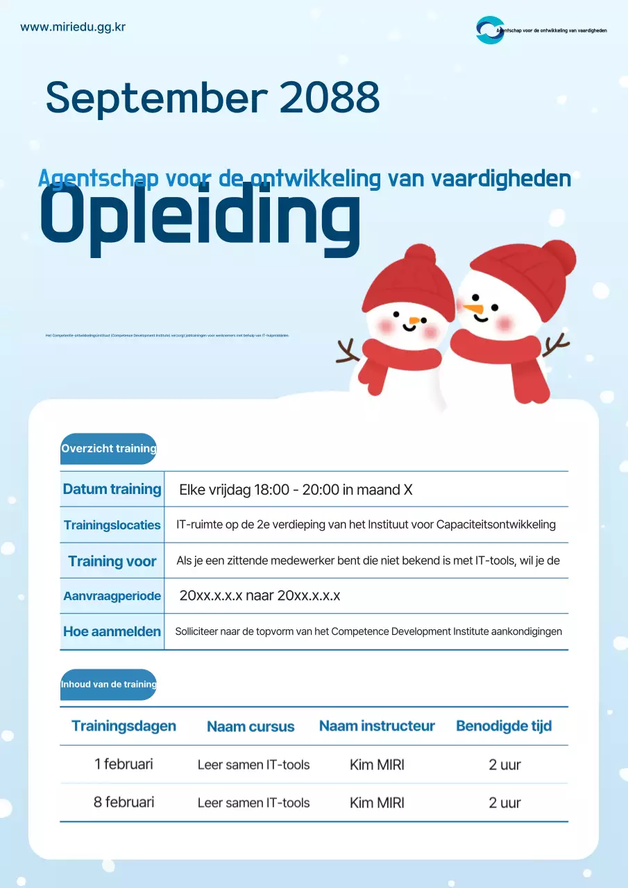 Lichtblauwe eenvoudige trainingsgids