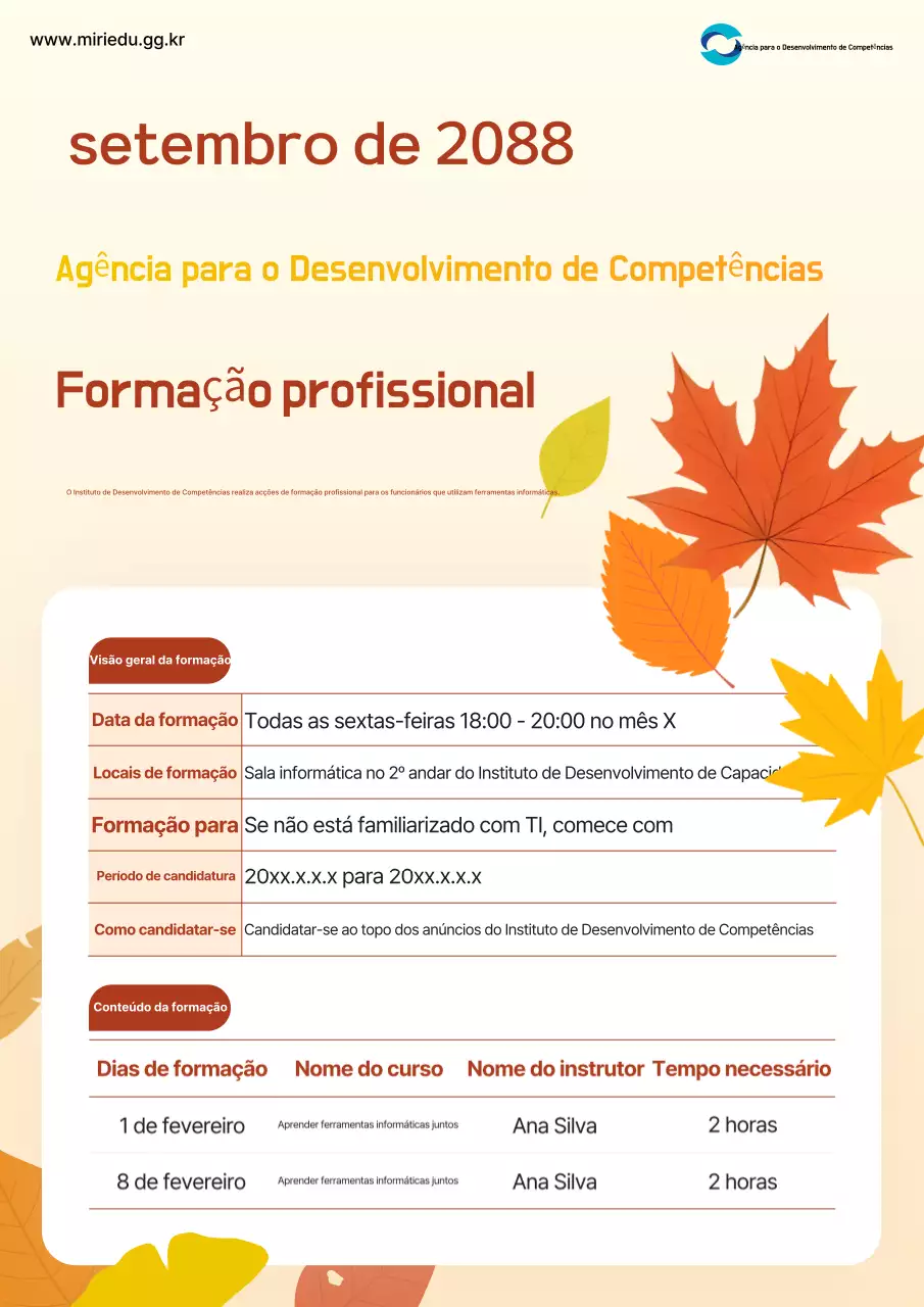 Guia de Recursos de Formação Simples Orange