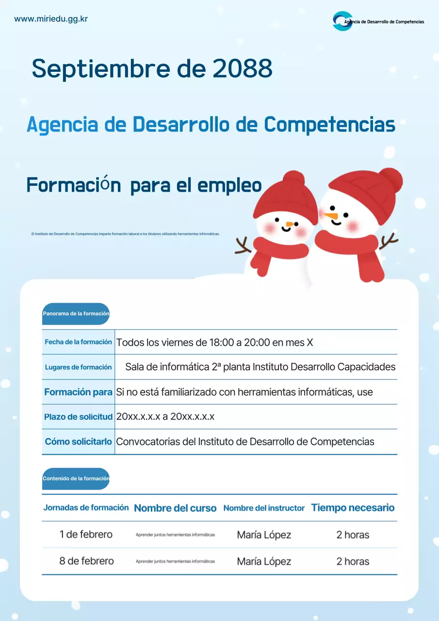 Azul claro Guía de formación sencilla