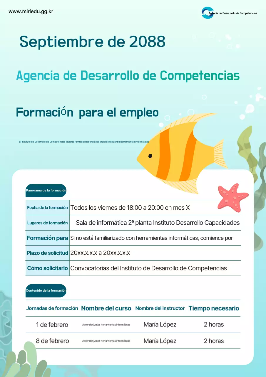 Guía de materiales de formación celestes ordenados