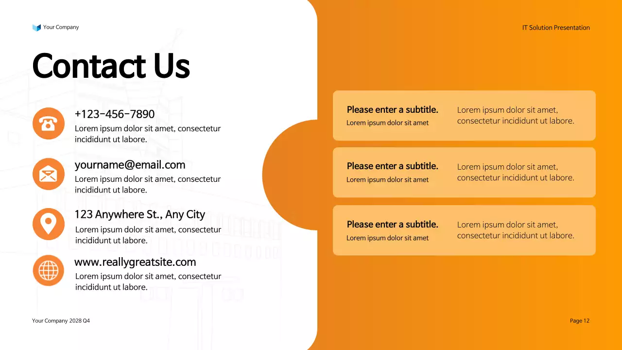 Orange Modern IT Solution Presentation