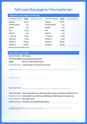 Blue Neat Nährwertangaben