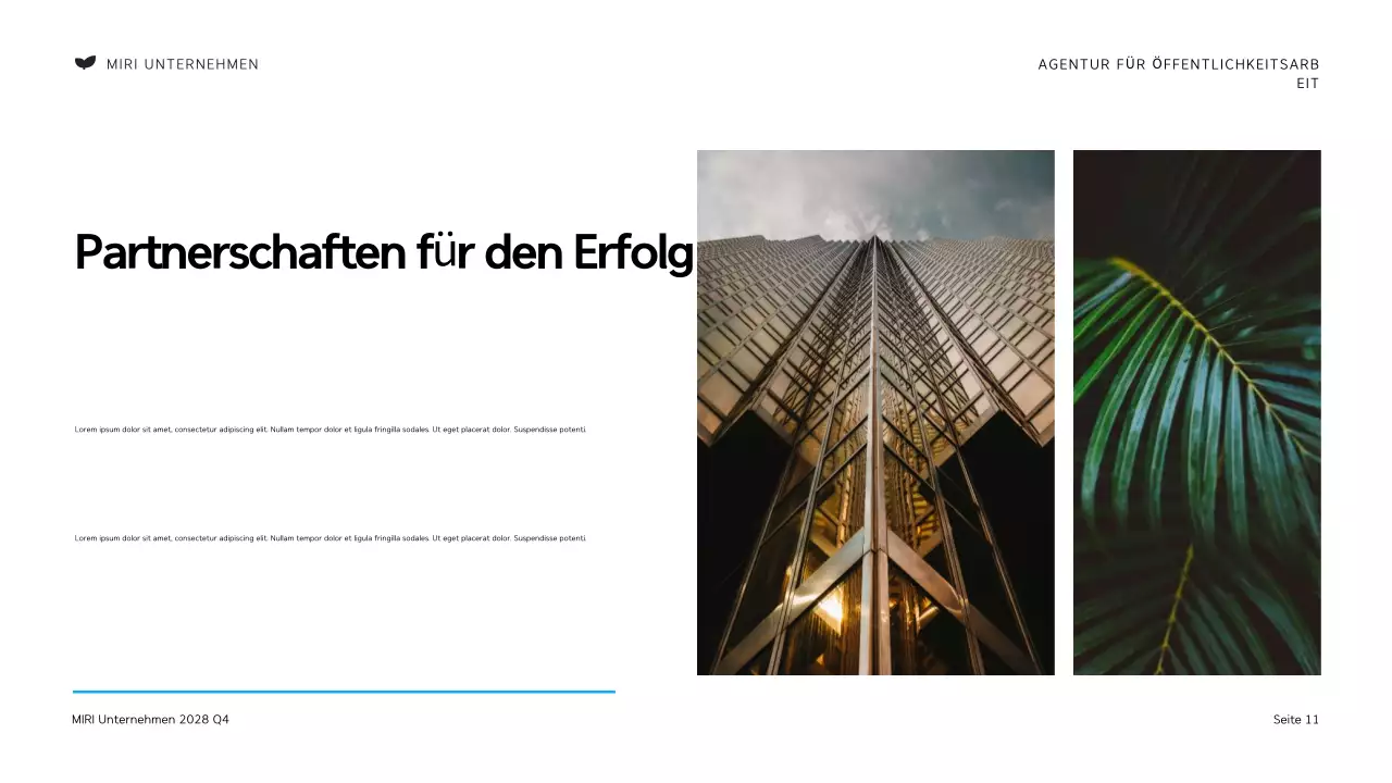 Schwarze und orangefarbene moderne Public Relations Agentur Präsentation