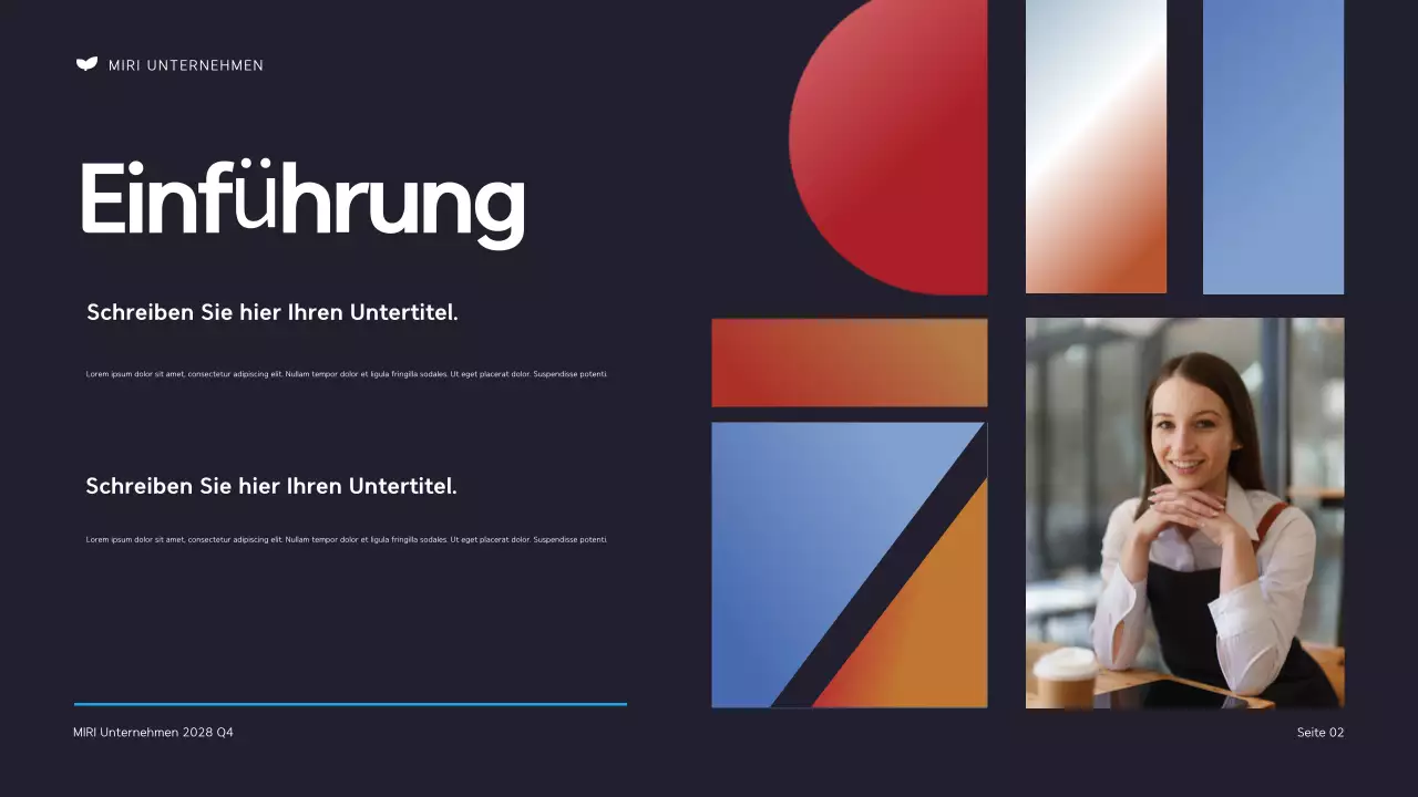 Schwarze und orangefarbene moderne Public Relations Agentur Präsentation