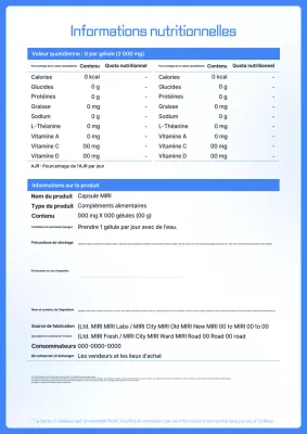 Valeurs nutritives de Blue Neat