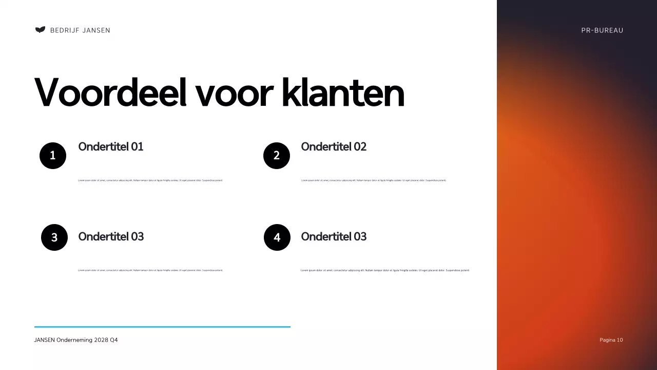 Zwart en Oranje Modern Public Relations Bureau Presentatie