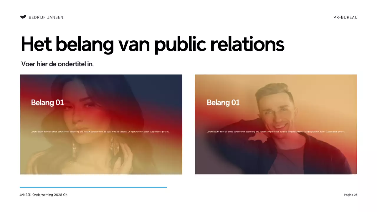 Zwart en Oranje Modern Public Relations Bureau Presentatie