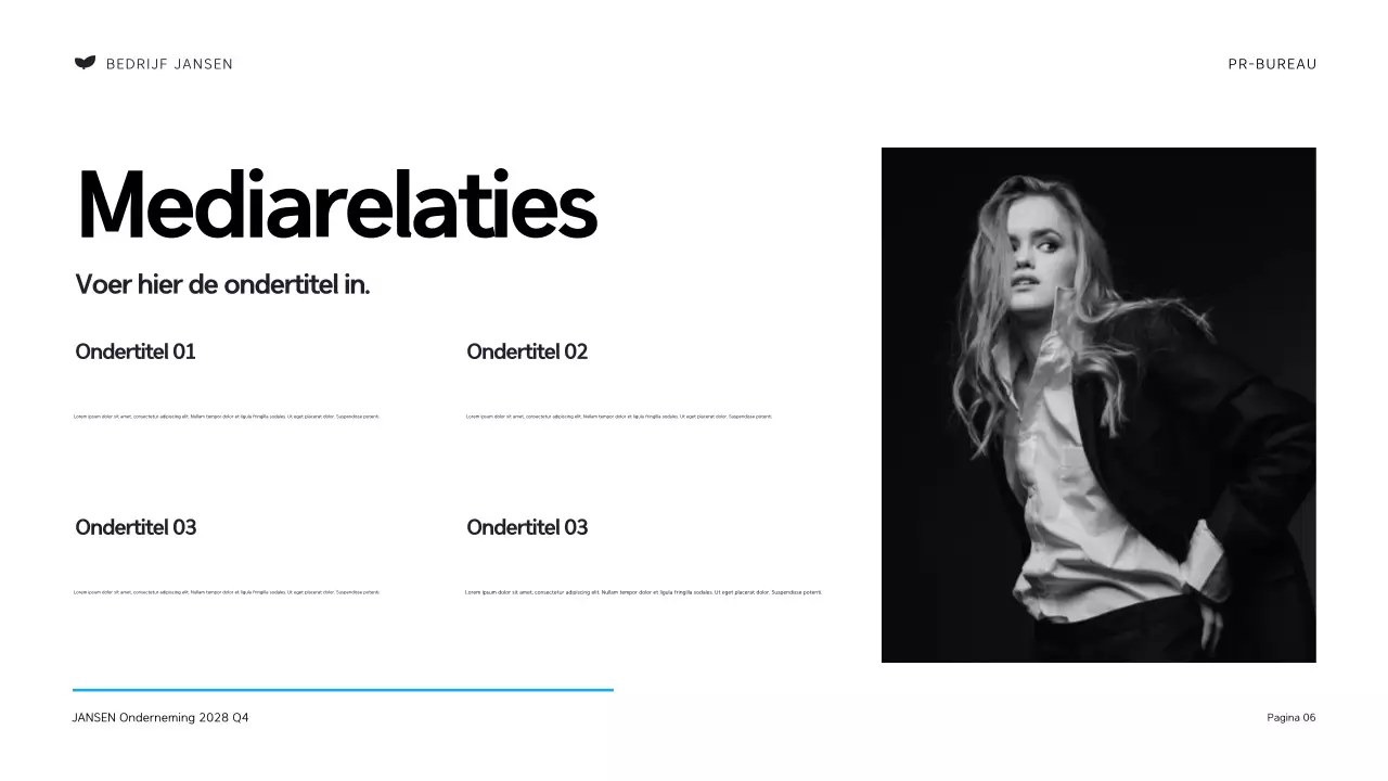 Zwart en Oranje Modern Public Relations Bureau Presentatie