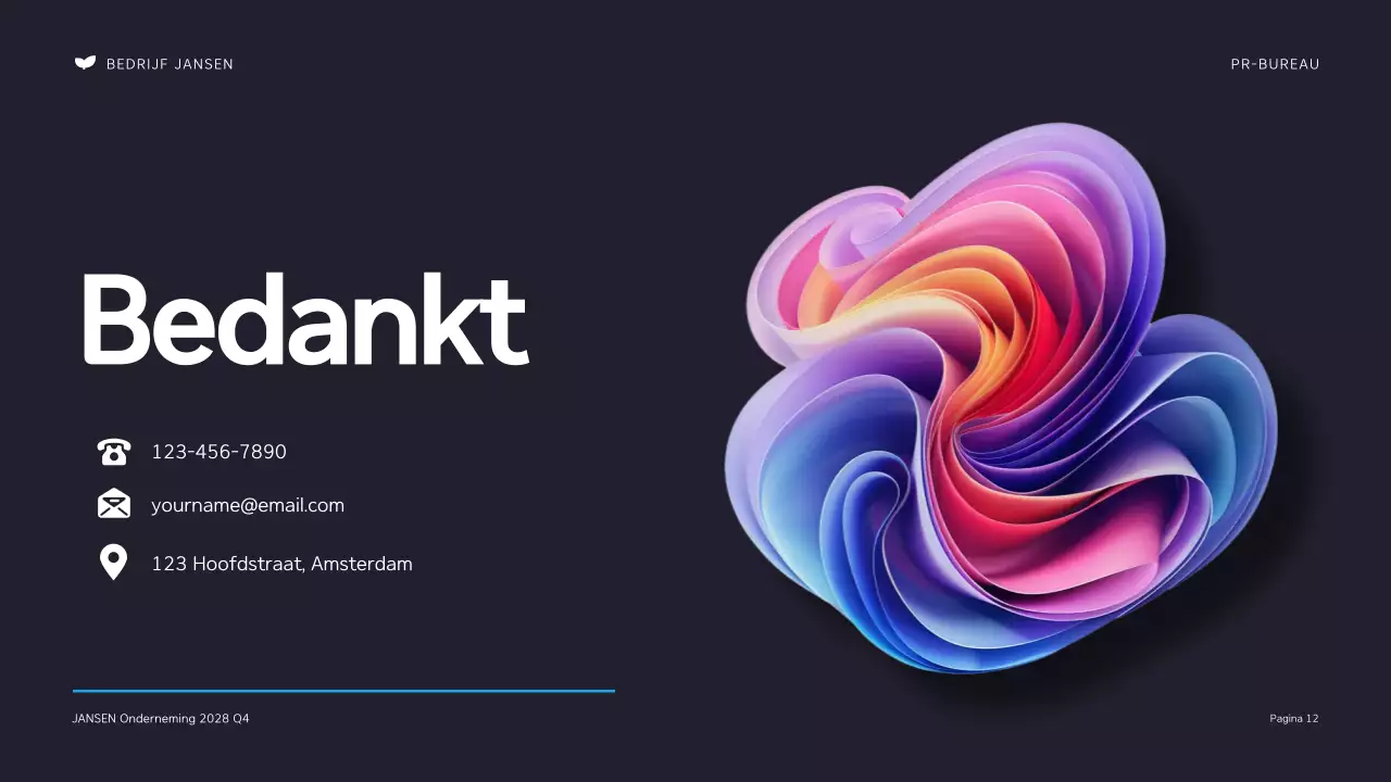 Zwart en Oranje Modern Public Relations Bureau Presentatie