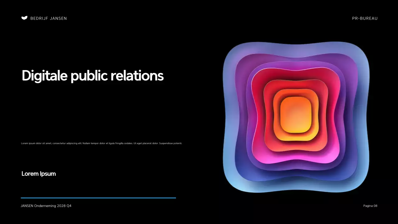 Zwart en Oranje Modern Public Relations Bureau Presentatie