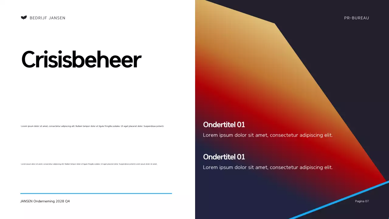 Zwart en Oranje Modern Public Relations Bureau Presentatie