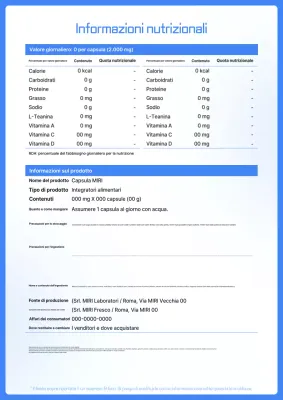 Fatti nutrizionali di Blue Neat