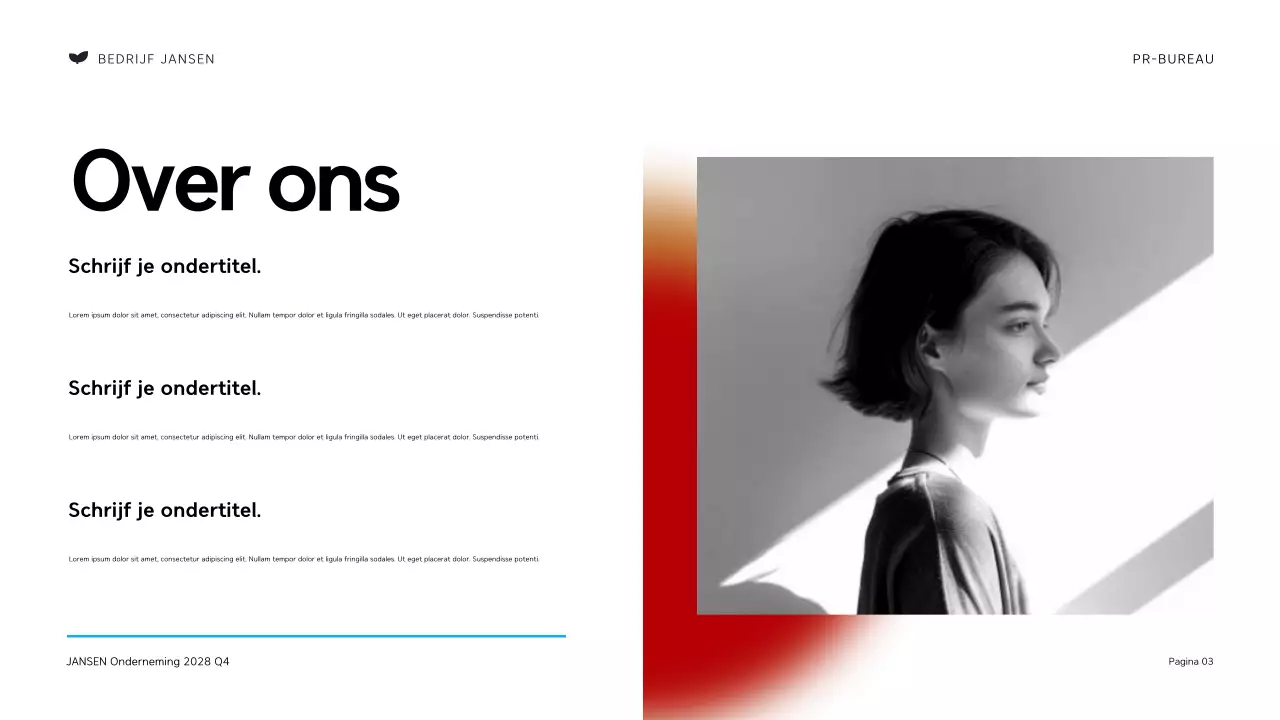 Zwart en Oranje Modern Public Relations Bureau Presentatie