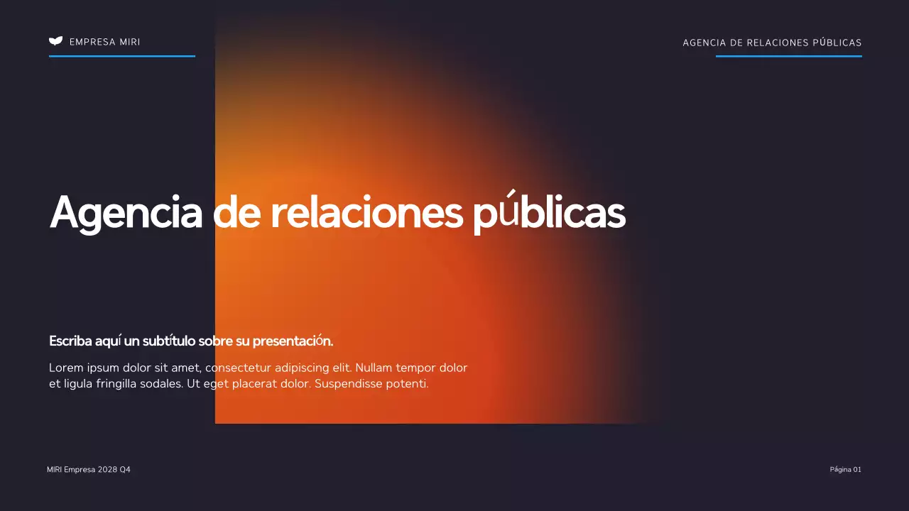 Presentación de la agencia de relaciones públicas Black and Orange Modern