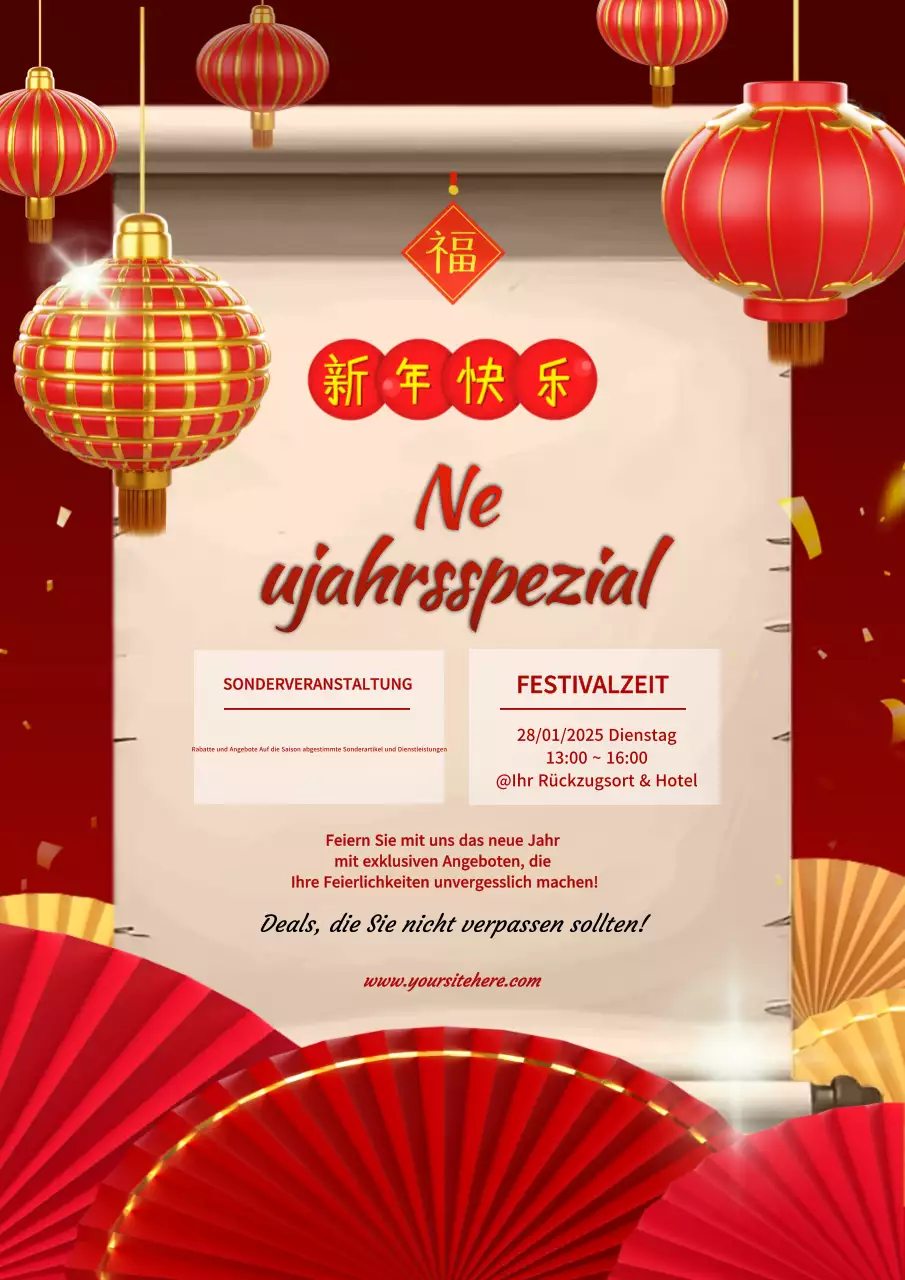 rote traditionelle Festankündigung