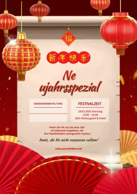 rote traditionelle Festankündigung