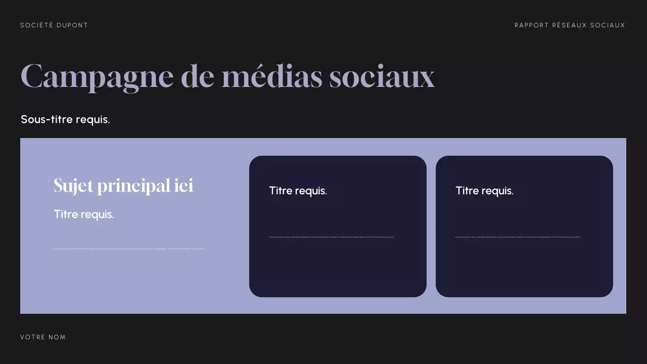 Rapport sur les médias sociaux Purple Modern