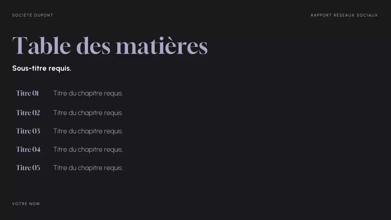 Rapport sur les médias sociaux Purple Modern